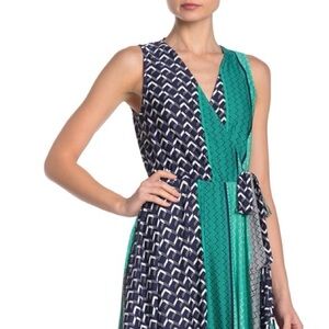 Superfoxx Faux Wrap V-neck Stripe Print Maxi‎ Dress Size Small